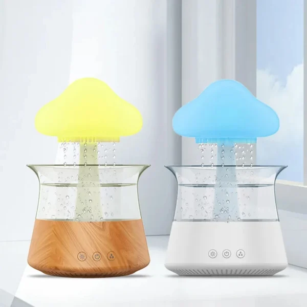 Raining Cloud 7 Colors Night Light Aroma Essential Oil Diffuser H2o water drip rain cloud Mushroom Air Humidifier-2