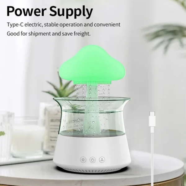 Raining Cloud 7 Colors Night Light Aroma Essential Oil Diffuser H2o water drip rain cloud Mushroom Air Humidifier-9