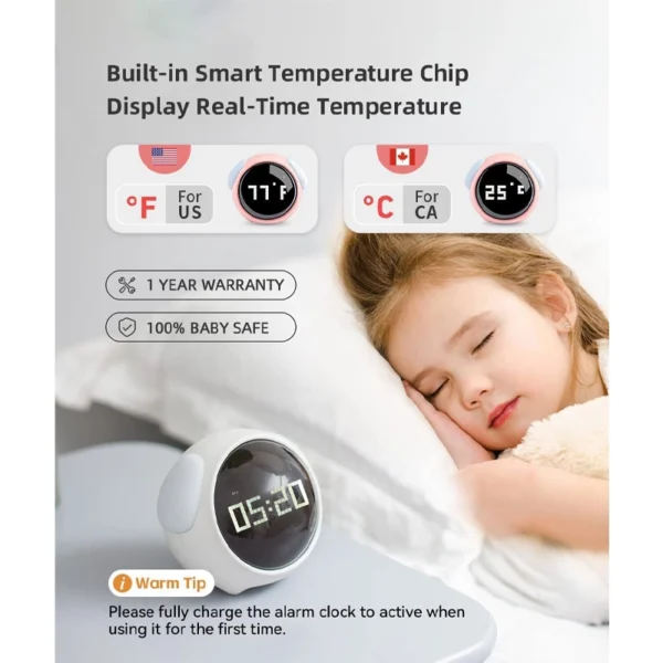 mini smart bluetooth design alarm clock charging voice control night light ring sound alarm clock-14