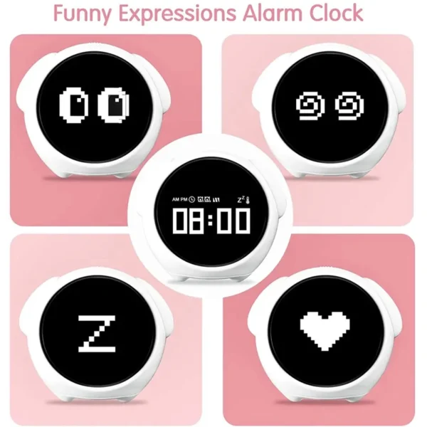 mini smart bluetooth design alarm clock charging voice control night light ring sound alarm clock-7