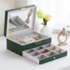 Capacity Double Layers LED Lockable Jewelry Organizer - Image 2