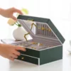 Capacity Double Layers LED Lockable Jewelry Organizer - Image 9
