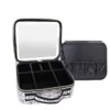 Travel Cosmetic Waterproof Leather Makeup Bag with LED and Mirror - Image 16