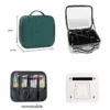 Travel Cosmetic Waterproof Leather Makeup Bag with LED and Mirror - Image 20
