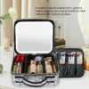 Travel Cosmetic Waterproof Leather Makeup Bag with LED and Mirror - Image 24