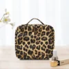 Travel Cosmetic Waterproof Leather Makeup Bag with LED and Mirror - Image 3