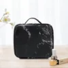 Travel Cosmetic Waterproof Leather Makeup Bag with LED and Mirror - Image 4