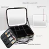 Travel Cosmetic Waterproof Leather Makeup Bag with LED and Mirror - Image 8
